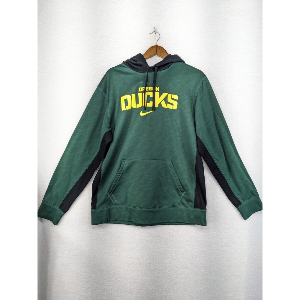 Nike Oregon‎ Ducks Hoodie Adult Green Black Therma Fit Sweatshirt L
